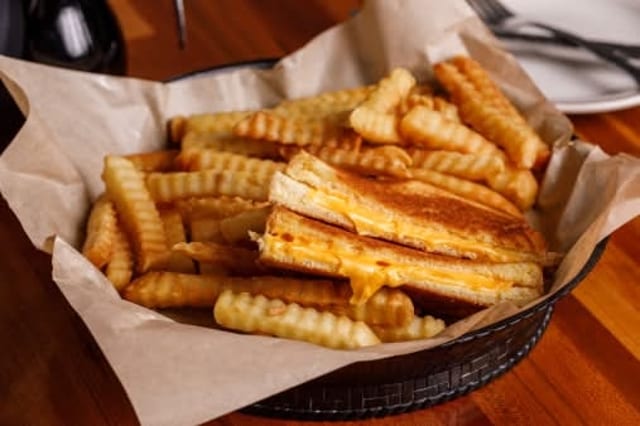 Kids' Grilled Cheese Sandwich with French Fries.
